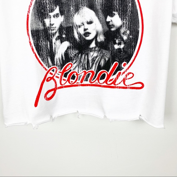BLONDIE Graphic Band Tee Crop Top White S M L - Picture 5 of 8